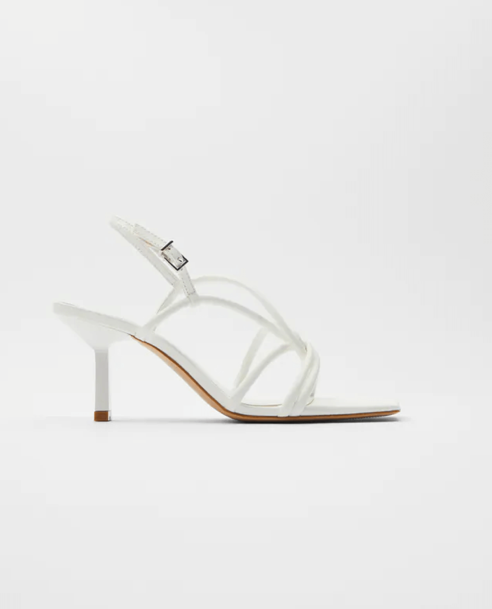 Wide Fit Norbiton satin twist mules in beige